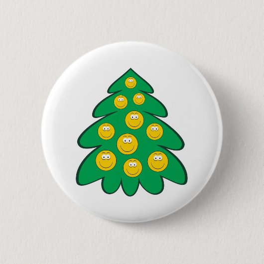Badge Rond 5 Cm Visage de l'arbre de Noël (Devant)