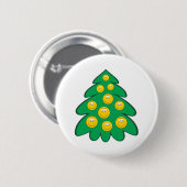Badge Rond 5 Cm Visage de l'arbre de Noël (Devant & derrière)