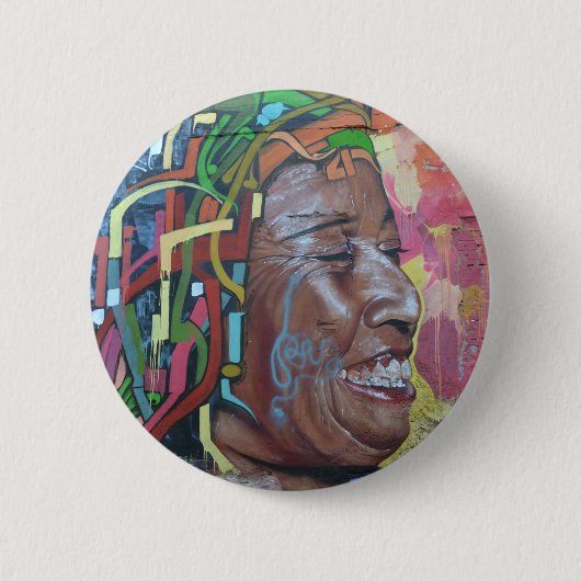 Badge Rond 5 Cm Visage de l'oeuvre de graffiti (Devant)