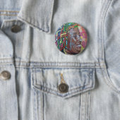 Badge Rond 5 Cm Visage de l'oeuvre de graffiti (En situation)