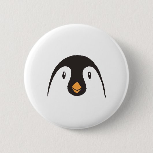 Badge Rond 5 Cm Visage de manchot mignon (Devant)