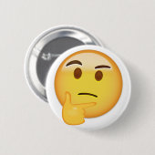 Badge Rond 5 Cm Visage de pensée Emoji (Devant & derrière)