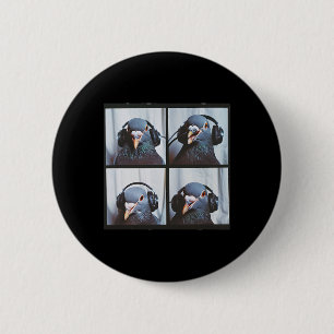 Badge Rond 5 Cm Visage de pigeon mignon Autisme Oiseau sensoriel A