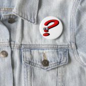 Badge Rond 5 Cm Visage de point d'interrogation (En situation)