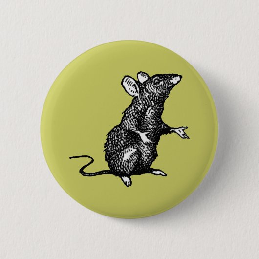 Badge Rond 5 Cm "visage de rat" - (Devant)
