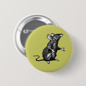 Badge Rond 5 Cm "visage de rat" - (Devant & derrière)