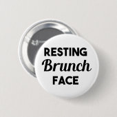 Badge Rond 5 Cm Visage de repos de brunch (Devant & derrière)