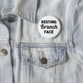 Badge Rond 5 Cm Visage de repos de brunch (En situation)