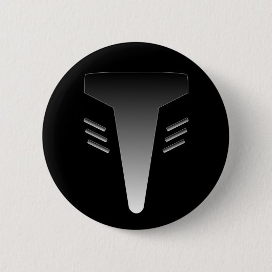 Badge Rond 5 Cm Visage de robot (Devant)