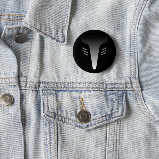 Badge Rond 5 Cm Visage de robot (En situation)