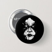 Badge Rond 5 Cm Visage de Sorcière Flippant (Devant & derrière)