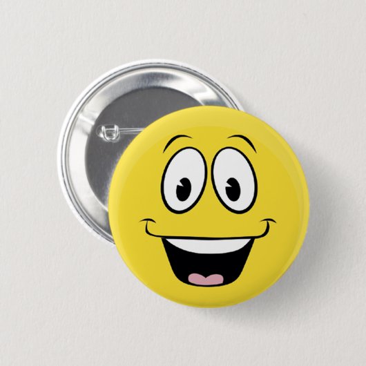 Badge Rond 5 Cm Visage de sourire idiot (Devant & derrière)