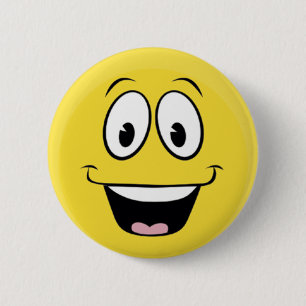 Badge Rond 5 Cm Visage de sourire idiot