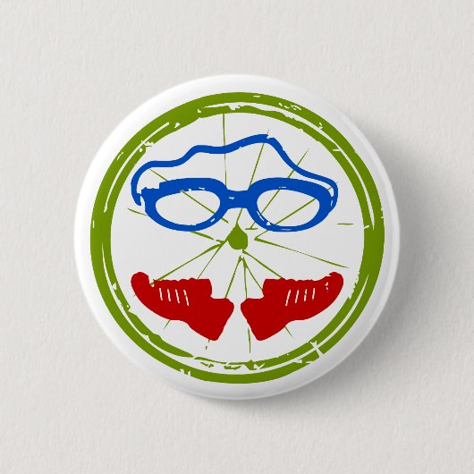Badge Rond 5 Cm Visage de triathlon (Devant)