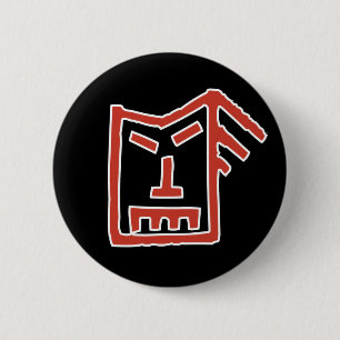 Badge Rond 5 Cm Visage de trouille