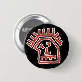 Badge Rond 5 Cm Visage de trouille (Devant & derrière)