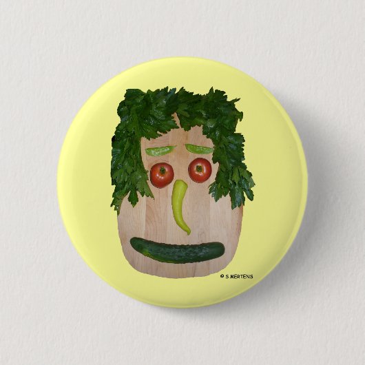 Badge Rond 5 Cm Visage de Veggie (Devant)