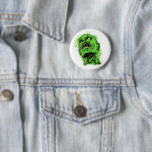 Badge Rond 5 Cm Visage de zombi (En situation)