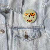 Badge Rond 5 Cm Visage de zombi - bouton serré de dents (En situation)