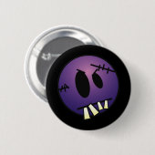 BADGE ROND 5 CM VISAGE DE ZOMBIECON - POURPRE (Devant & derrière)