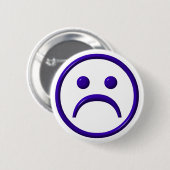 Badge Rond 5 Cm Visage déprimé, triste et bleu (Devant & derrière)