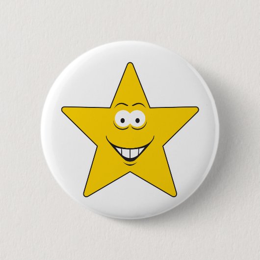 Badge Rond 5 Cm Visage d'étoile (Devant)