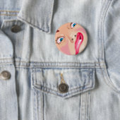 Badge Rond 5 Cm Visage drôle (En situation)