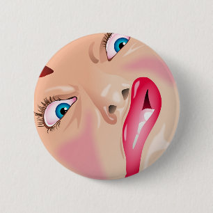 Badge Rond 5 Cm Visage drôle