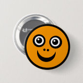 Badge Rond 5 Cm Visage drôle (couleur moi) - Orange (Devant & derrière)