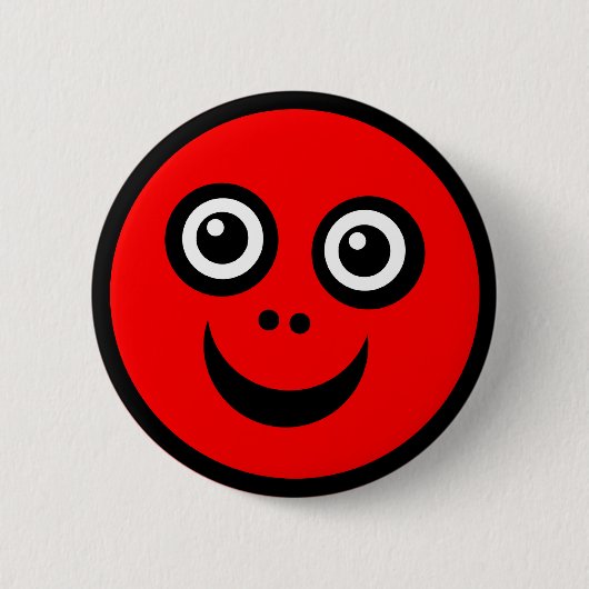 Badge Rond 5 Cm Visage drôle (couleur moi) - Rouge (Devant)