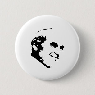 Badge Rond 5 Cm Visage du pape Jean-Paul II blanc