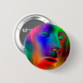 Badge Rond 5 Cm Visage d'une femme psychédélique (Devant & derrière)