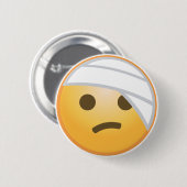 Badge Rond 5 Cm Visage Emoji de bandage (Devant & derrière)