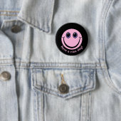Badge Rond 5 Cm Visage Emoji rose Bonne journée (En situation)