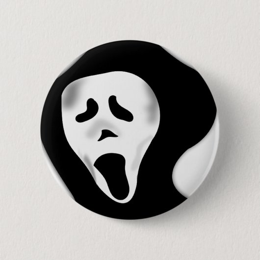 Badge Rond 5 Cm Visage fantomatique criard effrayant déplaisant de (Devant)
