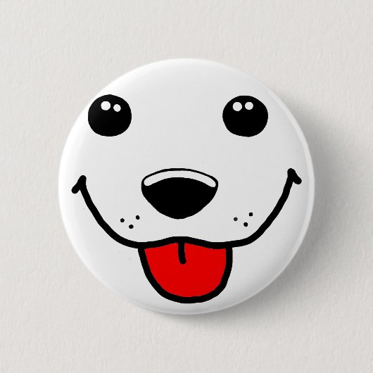 Badge Rond 5 Cm Visage heureux de chiot (Devant)