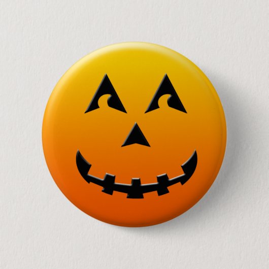 Badge Rond 5 Cm Visage heureux de citrouille de Halloween (Devant)