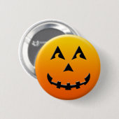 Badge Rond 5 Cm Visage heureux de citrouille de Halloween (Devant & derrière)