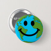 Badge Rond 5 Cm Visage heureux de la terre (Devant & derrière)