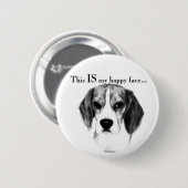 Badge Rond 5 Cm Visage heureux du beagle (Devant & derrière)