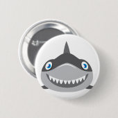 Badge Rond 5 Cm visage heureux mignon de requin (Devant & derrière)