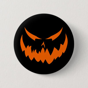 Badge Rond 5 Cm Visage II du feu follet, orange