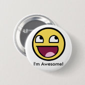 Badge Rond 5 Cm Visage impressionnant - Im impressionnant (Devant & derrière)