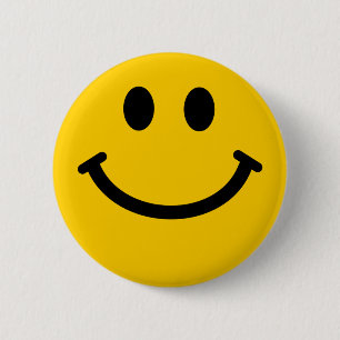 Badge Rond 5 Cm Visage jaune