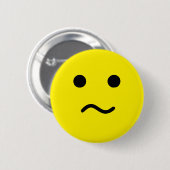 Badge Rond 5 Cm Visage jaune confus simple de Meh (Devant & derrière)