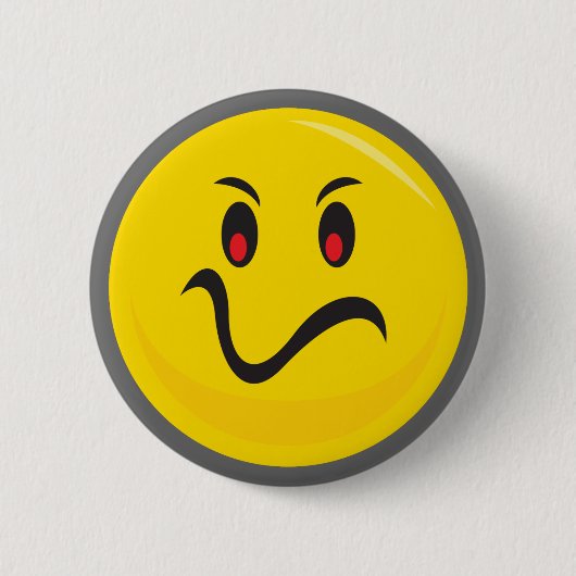 Badge Rond 5 Cm Visage jaune qui est ennuyé (Devant)