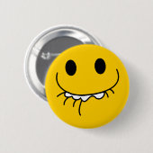 Badge Rond 5 Cm Visage jaune riant supprimé (Devant & derrière)