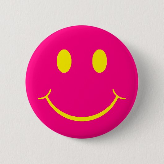 Badge Rond 5 Cm Visage Joyeux Rétro (Devant)
