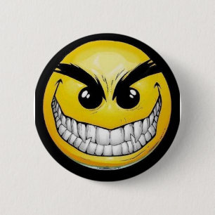 Badge Rond 5 Cm Visage mauvais