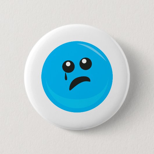 Badge Rond 5 Cm Visage mignon de tristesse en pleurs (Devant)